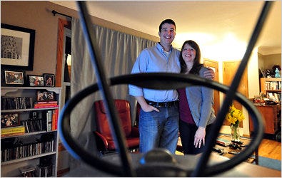 Anthony and Julie Bayerl at home in St. Paul, no longer subscribers to cable TV.