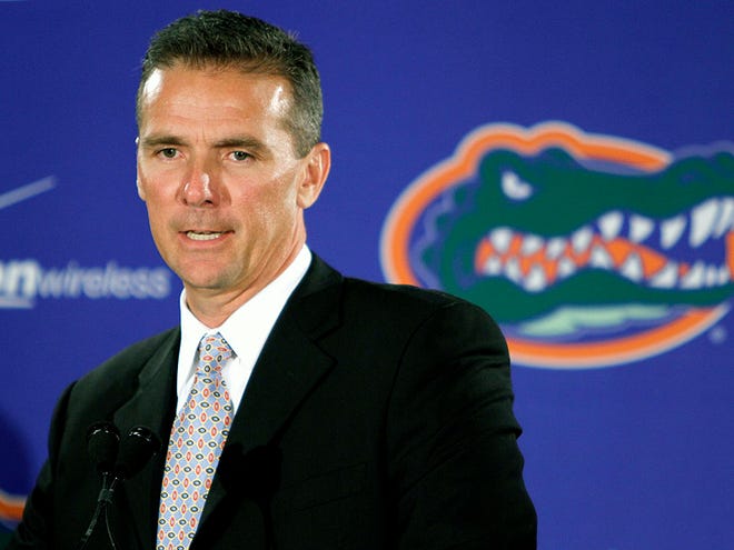 Urban Meyer announces that he will resign as head coach of the Florida 
Gators during a press conference on Wednesday. Meyer's last game will be on 
Jan. 1 against Penn State in the Outback Bowl. Meyer led the Gators to two 
national titles in six seasons as the head coach.
ASSOCIATED PRESS / MATT STAMEY / GAINESVILLE SUN