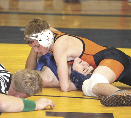 Sturgis’ Andrew Kid pins an opponent Wednesday.