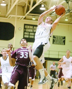 Perry's Joey DiCicco gets two over Boardman's Alex Passas in the first half on Friday.