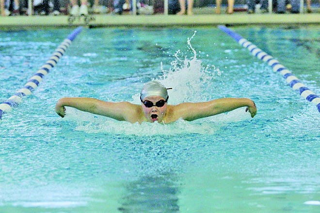 Brody Frieden swims the butterfly.