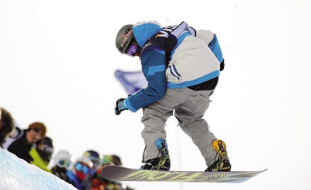 Snowboader Scotty Lago of Seabrook soars during a Winter Dew Tour event on Saturday in Breckenridge, Colo.