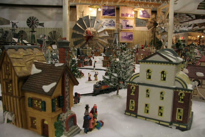 Christmas village train set