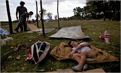 On Dec. 11, as a child slept, members of his family built a makeshift shelter in the Villa Soldati neighborhood of Buenos Aires.