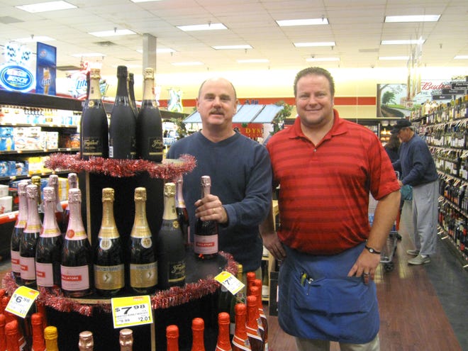 Randy LeBlanc and Mickey Martin are thrilled that the wine tastings at LeBlanc’s Food Stores have been a huge success.