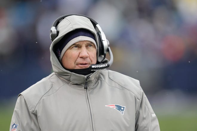 Coach Bill Belichick has led New England to Super Bowl titles in three of the past nine years. His Patriots, who play Miami on Sunday, have the best record in the league at 13-2.