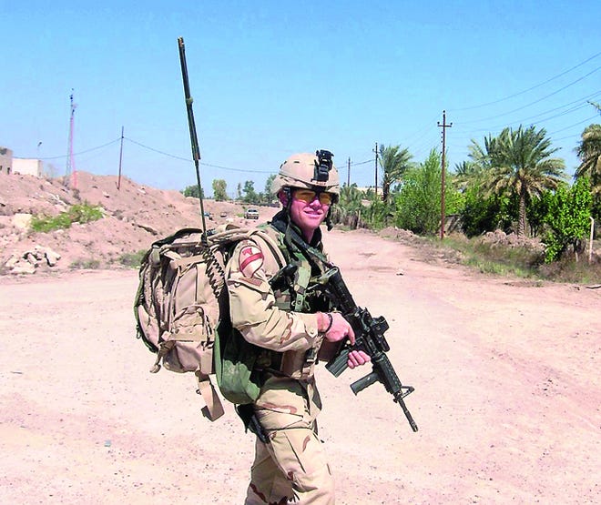 Mark Miner is pictured while on a foot patrol in and around Baghdad in 2005. Contributed photos