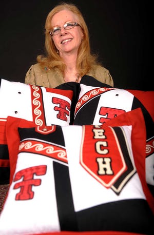 Anna Henry made throw pillows from old Texas Tech Goin' Band uniforms as a way to raise money for the purchase of new uniforms. The fundraiser is over, but she still makes the pillows. There are five patterns available with the back of each pillow made of a completely unique pattern of uniform scraps. Once all the old uniform material is gone there will be no more pillows.
