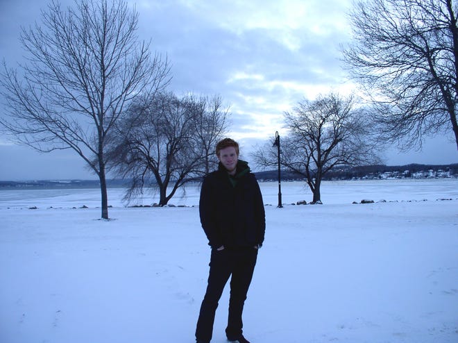 Seneca Point Road resident, Brett Stoker enjoys a beautiful winter's day at Kershaw Park on Sunday.