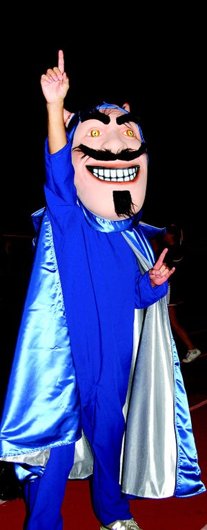 "Blue" is the mascot for Greencastle-Antrim High School athletic teams. He also appears at some other district events.