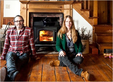 Winsome Brown and Claude Arpels use a wood stove at their country house.