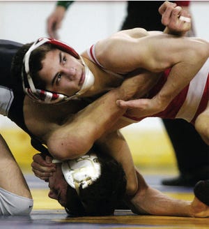 New Jersey Herald File Photo 
 
High Point’s Nick Francavilla, top, earned his 134th win, breaking the Wildcats’ career wins record, at the Easton Tournament on Saturday in Easton, Pa. The previous record was held by John Gardner, his coach.