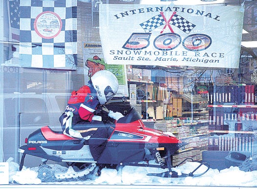 National Office Products in the 400 block of Ashmun is participating in the inaugural Best Decorated Business competition celebrating the 43rd running of the I-500 Snowmobile Race. The competing entries will be judged on Feb. 1 before the green flag drops for this year’s race on Feb. 5.