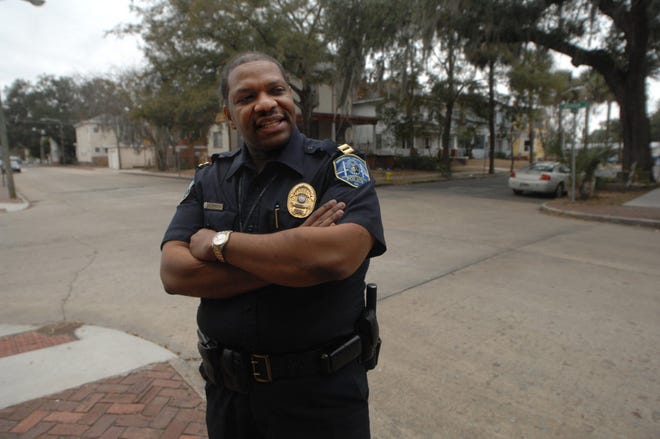 Savannah-Chatham Metro Police Capt. Charles Hall, Commander Central Precinct, stands at the corner of Jefferson and 40th street as he talks about prostitution in the area. Richard Burkhart/Savannah Morning News