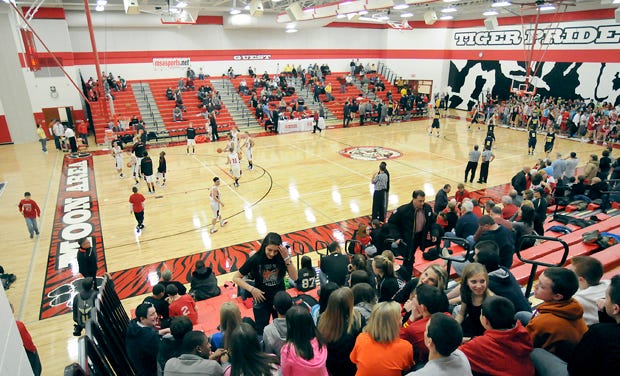 Tuesday's game with Mt. Lebanon was the first in the new gymnasium at Moon Area High School.