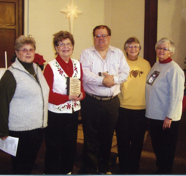 Pictured from left are Jane Lawson, Pastor Lorraine Martin, Steve Martin, Lois Walker and Tamara Noyd.