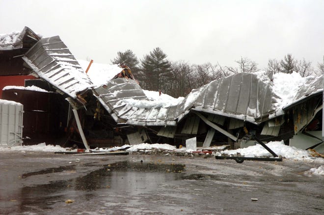 Sunco dock area collapsed. The loading dock at Sunco collapsed. Triton Technologies Incorporated at 35 Eastman St., Easton, collapsed on Wednesday, Feb. 2, 2011.
