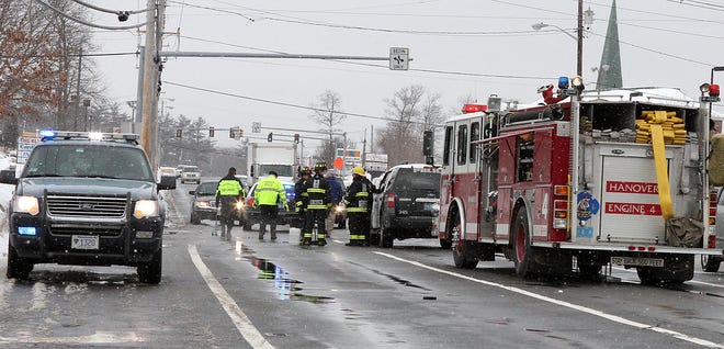 Hanover firefighters and police are on the scene following last week’s fatal car accident on Route 53.