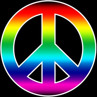 Peace sign, an icnonic image of the 1960s.