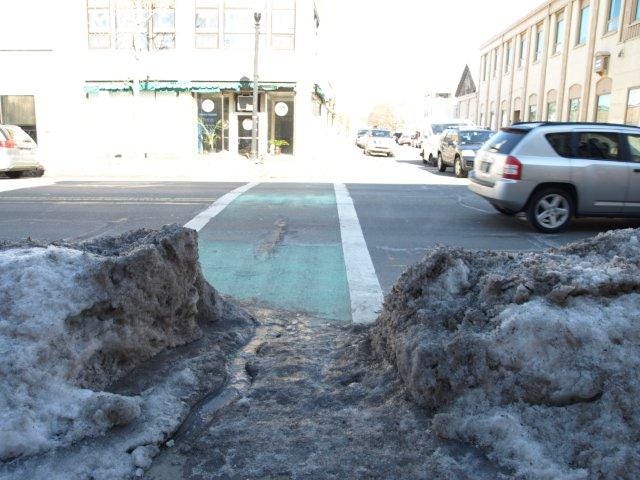 Attorney Joseph deMello sent photos of ice covered curb cuts to Taunton City Hall before the problems were cleared by the Department of Public Works.