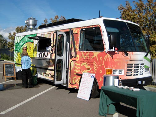 The Bus'In Your Chops food truck sets up shop off of Riverside Avenue near the EverBank Building.