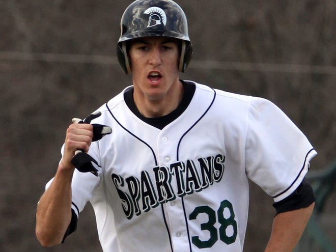 USC Upstate's Gaither Bumgardner (38) scores a run Friday against George Mason at Harley Park.