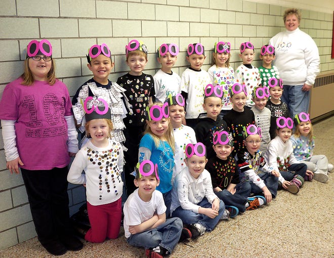 PHOTO PROVIDED
n Students in Wendy Kehn’s first-grade class at Gorrell Elementary celebrate the 100th day of school on Feb. 10.