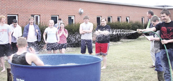 United FFA students take the Polar Plunge Feb. 22 as part of the school's FFA Week activities.