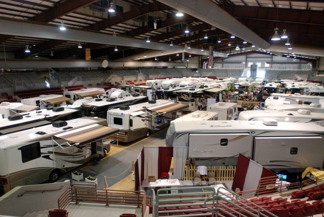 The inside of the Jacksonville Equestrian Center played host to the Rivers Bus and RV Sales and Camping World RV Sales displays, while six more exhibitors were found outside.