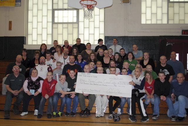 COURTESY PHOTO
Newfound Memorial Middle School students joined alongside teachers and members of the community for the 5th Annual Shave-Your-Head-A-Thon on Feb. 24. Nearly 50 participants shaved their heads and raised more than $6,400.
