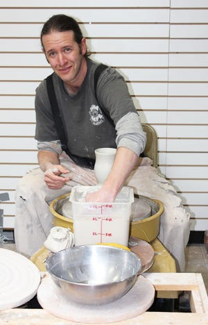 Ceramic artist Noam Zimin concentrates on creating large mugs in his new studio inside My Favorite Things in Mount Shasta. In addition to offering ceramic supplies including clays, glazes, pottery wheels, kilns and tools, he offers lessons and workshops for people of all ages and skill levels.
