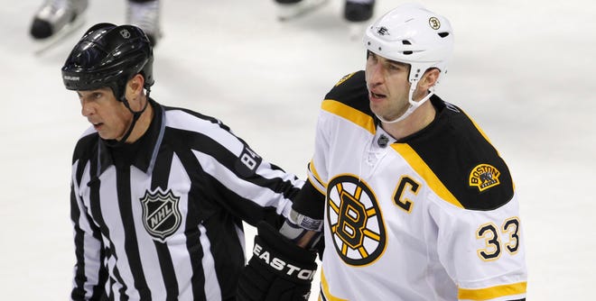 "I was trying to make a strong hockey play and play hard. It was just very, very 
unfortunate that the player got hurt and had to leave the game. It is on my mind," Bruins defenseman Zdeno Chara said on a hit that sent Montreal forward Max Pacioretty to the hospital with a concussion and a fractured neck.