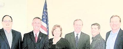 The GOP board includes, from left, Randy Covington, Eric West, Becky Reichenberg, Sean Mulhall, Roy Alaimo and Harlan Mason. Contributed photos