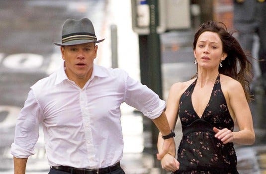 Matt Damon and Emily Blunt star in "The Adjustment Bureau."