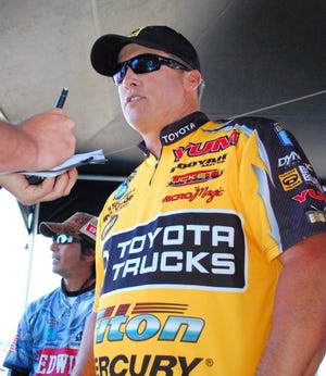 Palatka's Terry Scroggins has a two-day total of 40 pounds in the Bassmaster Elite Series tournament.