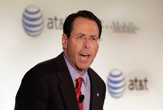 AT&T Chairman and CEO Randall Stephenson at a news conference in New York City Monday.