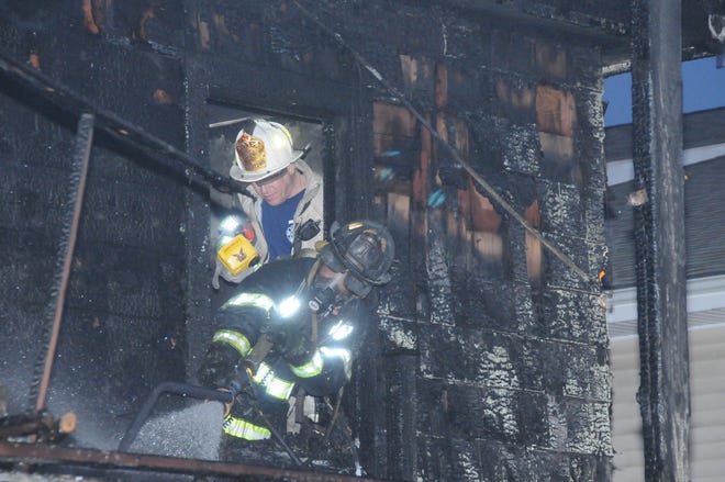 Early evening, Sunday, March 27, 2011, Watertown firefighters battled at blaze in a two-family home at 23-25 Wilson Ave.