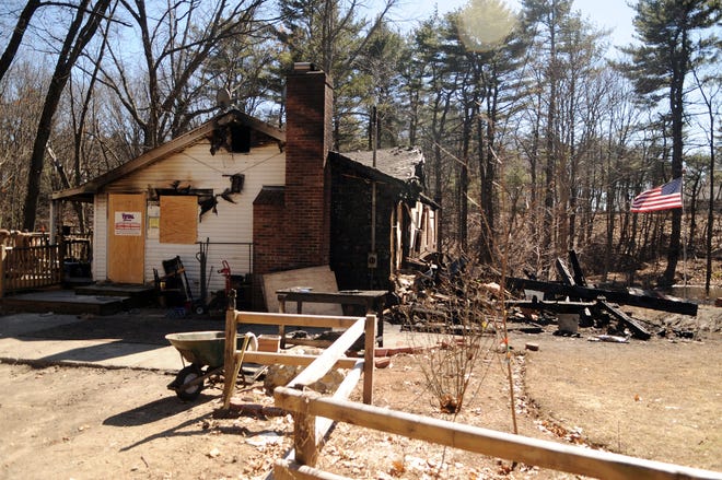 The aftermath of early Saturday morning's house fire on Blades Circle in Billerica.
