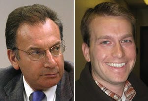 The candidates for Ward 5 alderman are incumbent Sam Cahnman, left, and challenger Ryan Tozer.