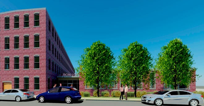 This is an artist's rendering of how the old Knight Building at the corner of Lincoln and Montello streets in downtown Brockton would look once renovated into 25 loft-style apartments.