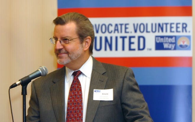 Kevin Kutcher, Chairman of the Board of United Way of Burlington County and President of Liberty Bell Bank, speaks at the Annual Meeting and 2010 Campaign Celebration at Hotel ML in Mount Laurel on Friday morning.