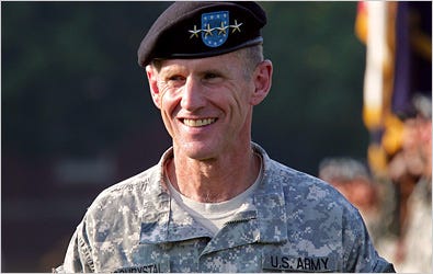 Gen. Stanley A. McChrystal during his retirement ceremony at Fort McNair in Washington last July.