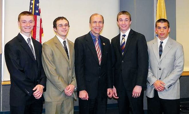 Submitted Photo 
Rep. Scott Garrett, R-5, center, recently nominated several students to U.S. service academies. From left are Patrick 
Duffy-Miller, of Hamburg; Jonathan Endrikat, of Stockholm; Garrett; Jack Smith, of Phillipsburg; and Steven Mitchell, of Sussex.