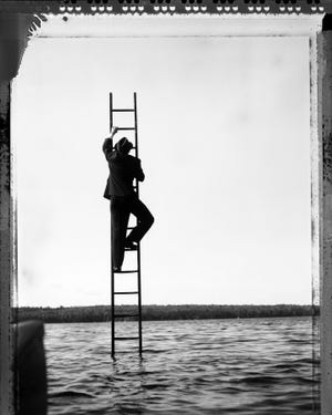"Ladder Series #34" by Stephen Sheffield is part of "Instant Connections," and exhibit at Panopticon Gallery, Boston, through May 2.