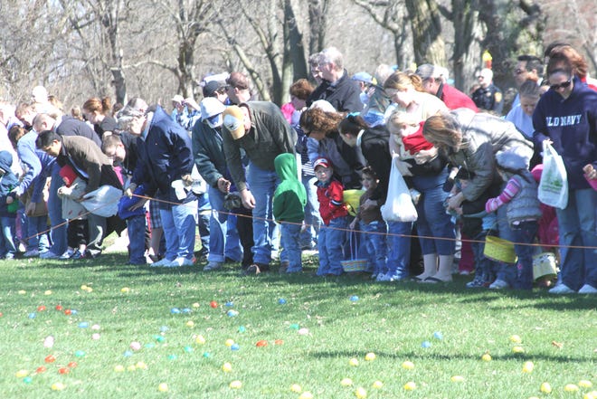 Participants get ready for the 2010 Easter Egg hunt.