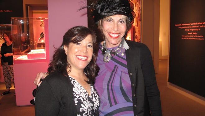 In the spirit of Passover, the women of the Palm Beach Synagogue visited the 'To Live Forever: Egyptian Treasures From the Brooklyn Museum' exhibit at the Norton Museum of Art. Above: Andrea Abramowitz and Marlene Sandler.