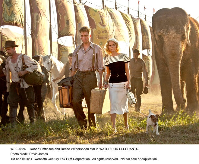 Robert Pattinson and Reese Witherspoon star in "Water for Elephants."