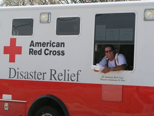 American Red Cross volunteer Bob Miller, of Saugatuck, is in North Carolina this week preparing and transporting meals for tornado victims.