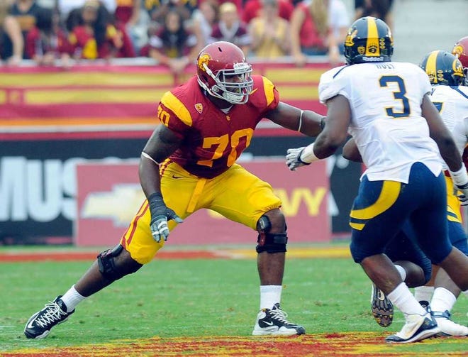 USC offensive lineman Tyron Smith, left, is a possible pick by the Dallas Cowboys when they make the ninth pick overall in the NFL draft on Thursday.