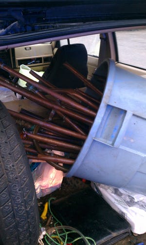These copper pipes were found in a suspect's car.
